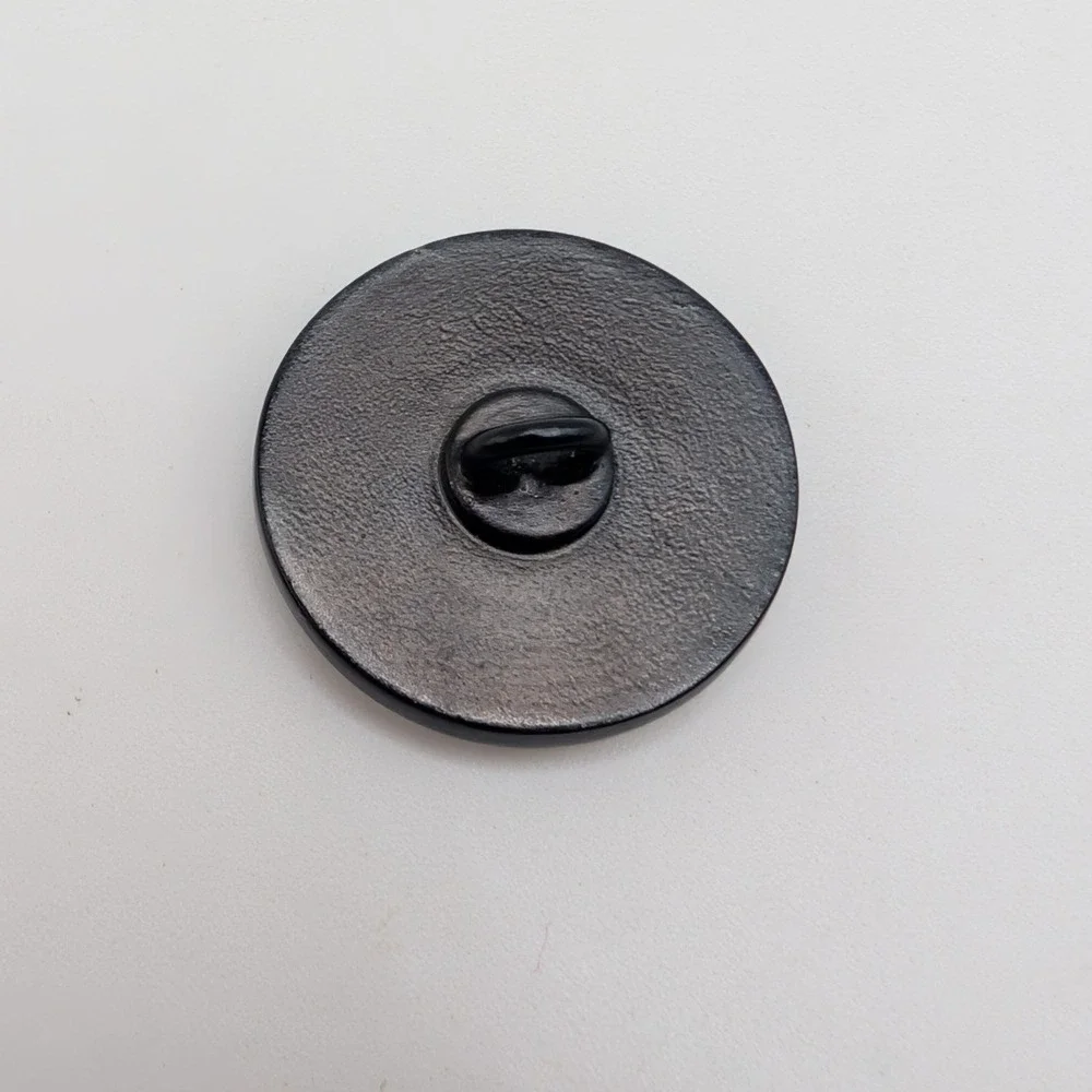 CHANEL PARIS Button Black 18mm CC Logo Rhinestone Shank Replacement Round Luxury